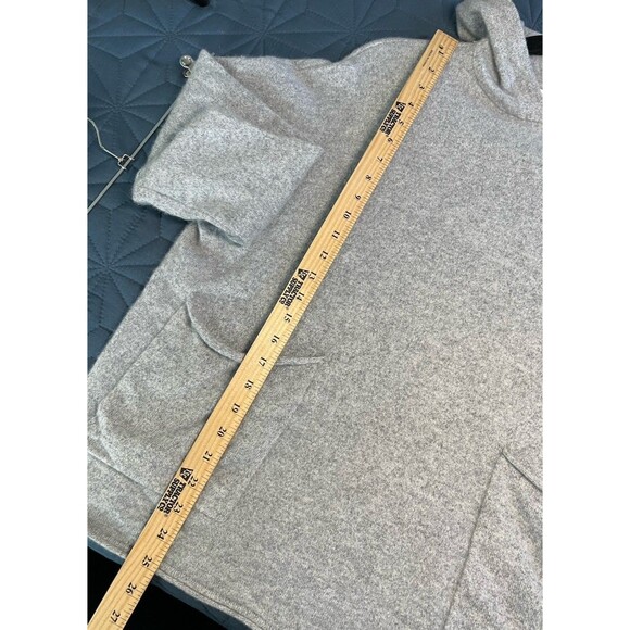 Filoro Womens 2 Ply Cashmere Long Sleeve Hooded Knit Sweater Pockets Gray M/L - Picture 9 of 9